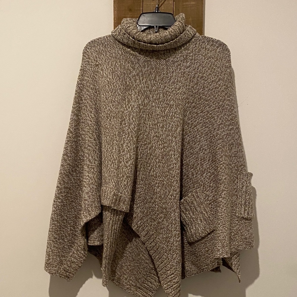 Lord & Taylor Taupe Women's Poncho Sweater